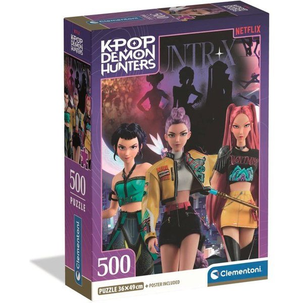 Clementoni - Cazadores De Demonios K-Pop - Puzzle 500 Piezas - Puzzle Infantil - Rumi, Mira Y Zoey - A Partir De 8 AñOs - Netflix-image