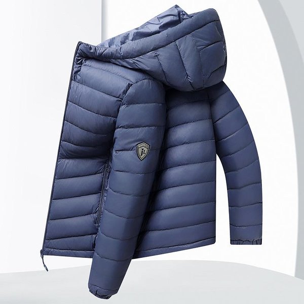 Chaqueta Ligera De Plumas Para Hombre Con Capucha Corta Para Hombres De Mediana Edad Y JóVenes Chaqueta De Plumas De OtoñO 3XL-image