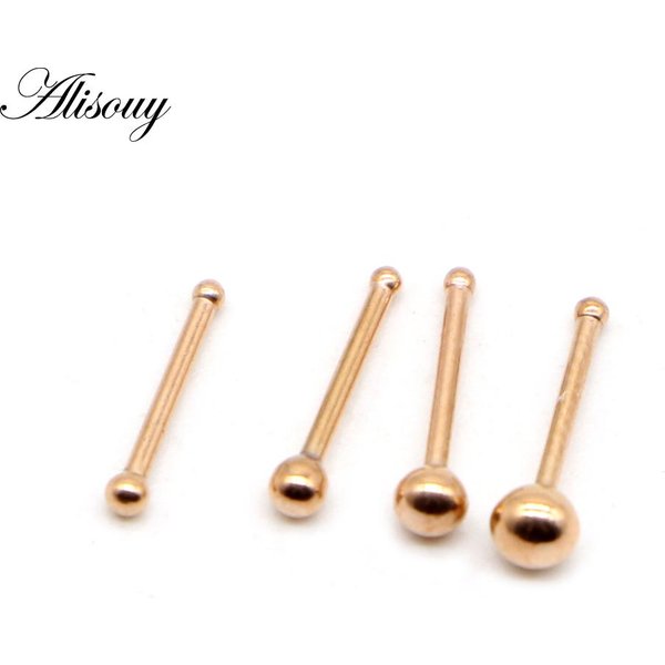 Alisouy 1PC Kolczyki Do Nosa Bar 316L Stal Nierdzewna Kulka Kolczyki Do Nosa Nariz Damskie Kolczyki Do Nosa Modna BiżUteria Do CiałA #2 0.8*7*2.0Mm-image
