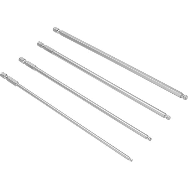 Juego De 4 Puntas De Destornillador Hexagonales De Acero S2 Con Cabeza EsféRica MagnéTica MéTrica, VáStago Hexagonal De 14 Pulgadas Y 200 Mm.-image
