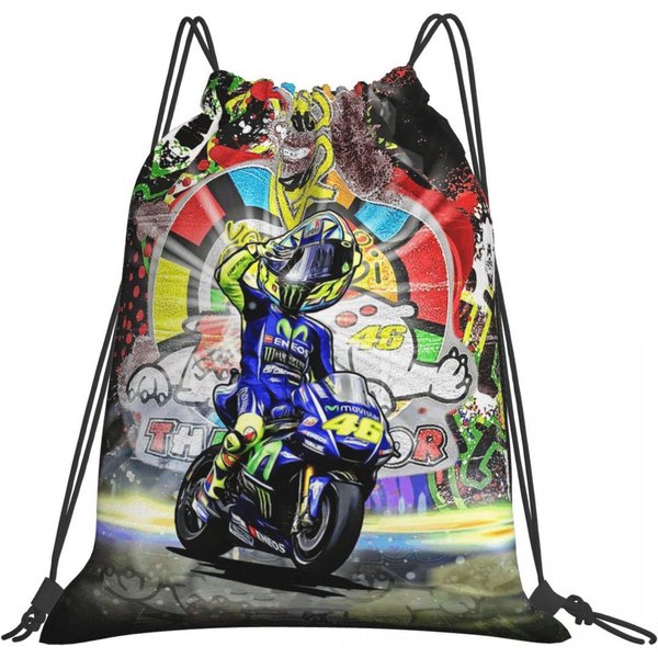 Mochilas De Carreras De Motos Motor Rossi MultifuncióN Bolsillo Con Cierre De CordóN Bolsa Deportiva Bolsas Para Libros Para Viajes Estudiantes One Size-image