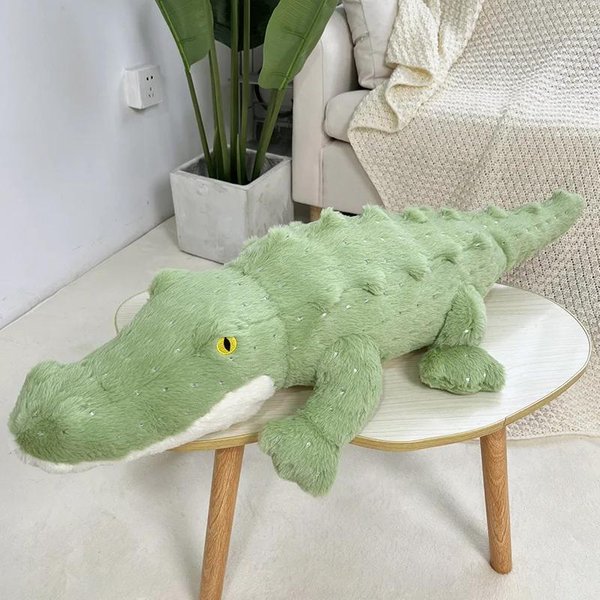 Peluche Suave De Cocodrilo Mullido Animal De Peluche Relleno Completo Almohada MuñEca Verde Jungla CaimáN Gigante CojíN Para Sofá Regalo De Peluche De CumpleañOs 50Cm-image
