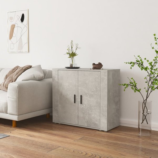 Vidaxl Armario, Gris HormigóN, 80X33X70 Cm, Material Derivado De La Madera-image