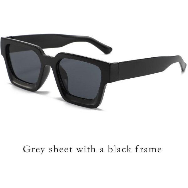 DużA Ramka Najnowsze Kwadratowe Oprawki Okulary PrzeciwsłOneczne Stylowe Dla Kobiet Okulary Projektanta Retro Dla MężCzyzn Letnie Odcienie SłOneczne Ochrona UV 400 Okulary 1PC Gray-image