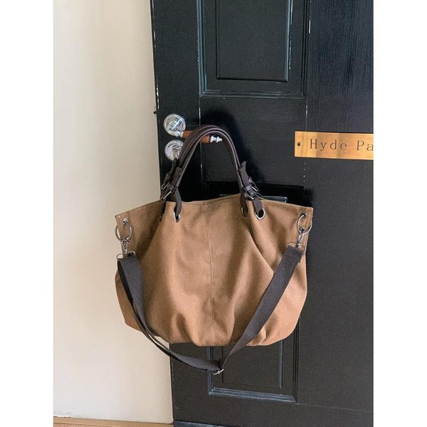 Nuevo Bolso Tote JaponéS Para Mujer Bolso De Lona De Gran Capacidad Bolso De Mano Retro Para Viaje Bolso Bandolera De Un Solo Hombro-image