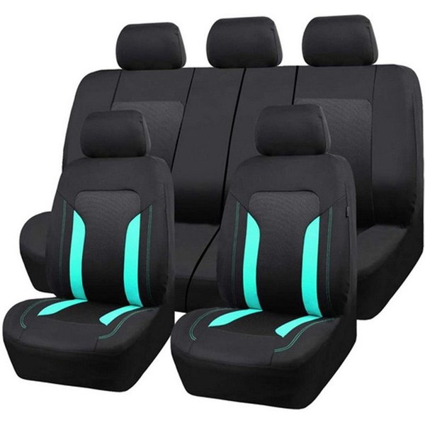 Juego Completo De Fundas Para Asientos De Coche, Ajuste Universal Protectores Para Asientos Delanteros Y Traseros, Fundas Para Asientos De AutomóVil Compatibles Con Airbag Verde Menta-image