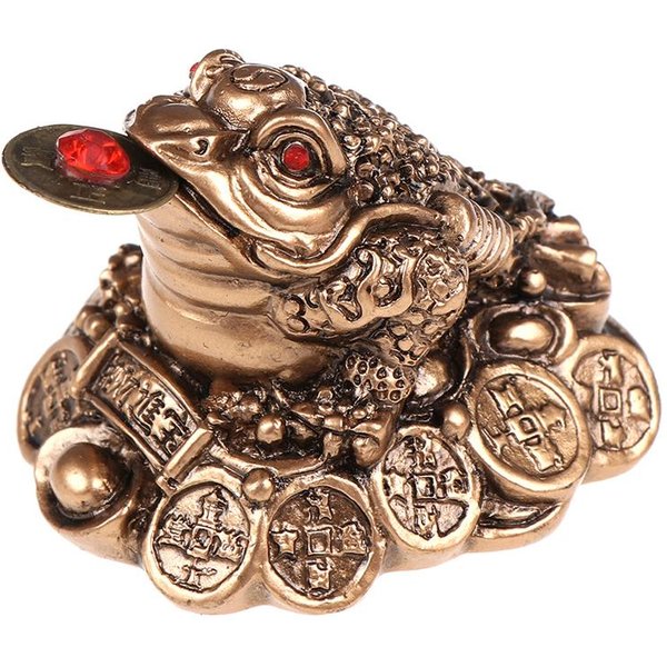 Sapo De Feng Shui, Dinero, Fortuna, Riqueza, Rana Dorada China, Moneda, DecoracióN Para El Hogar Y La Oficina, Regalos De La Suerte, Adornos De Mesa Black-image