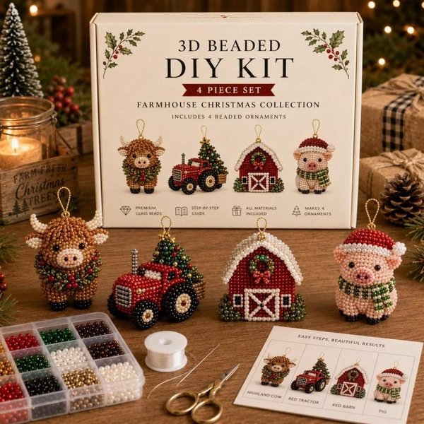 Kit De Manualidades 3D Con Cuentas Tema NavideñO Con Instrucciones Kit De Manualidades Hecho A Mano Set De Arte Con Cuentas Para Adultos Style 3-image
