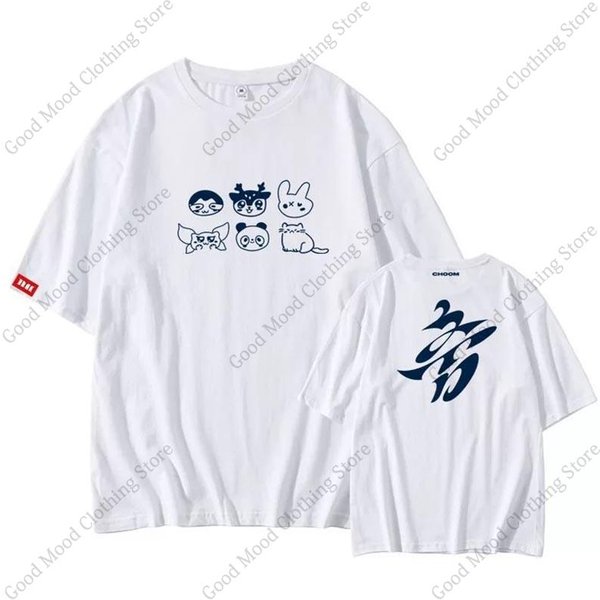 Babymonster Choom Koszulka Kpop Moda Nowy Album Koszulka Dla FanóW Unisex Damska Casualowa Letnia Wysokiej JakośCi BawełNa KróTki RęKaw Topy 3XL White-image