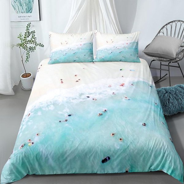 Woda Surf Zestaw Poszewki Na KołDrę UK Pojedynczy PodwóJny Queen US Twin Full King Size Zestaw PośCieli 140X210Cm-image