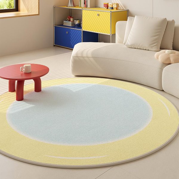 OkrąGłY Dywan – Puszysty MięKki AntypośLizgowy Dywanik Do Salonu, Sypialni, Przy ŁóżKu, Zmywalna Mata PodłOgowa Do Pokoju Dziennego Diameter 90Cm(35In) Gray-image
