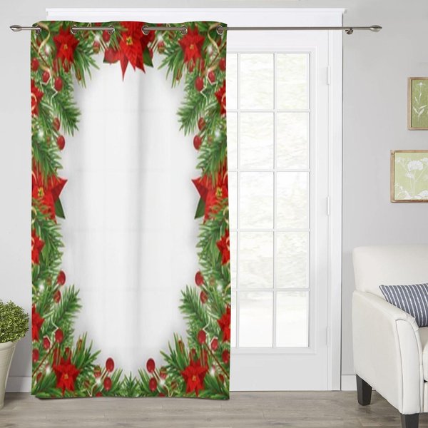 Wiosenne Akwarelowe LiśCie Eukaliptusa ZasłOny Okienne Do Salonu Luksusowe ZasłOny Do Sypialni Rolety Kuchenne ZasłOny 135W X 60H(Cm) X1 White-image