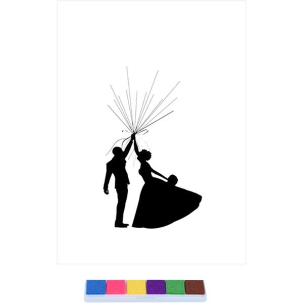 PatróN DIY Libro De Firmas De Invitados Para Boda Fiesta De CumpleañOs Pintura De Huellas Dactilares-image
