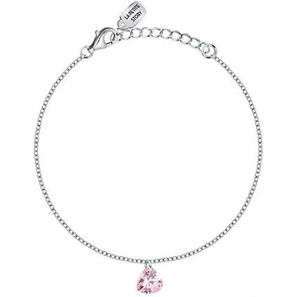 La Petite Story Pulsera De Plata Con Circonita Blanca Y Rosa LPS05AWV56 Para Mujer White-image