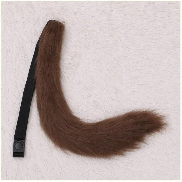 Disfraz Cosplay Cola De Zorro Kawaii Cola De Zorro De Piel SintéTica UtileríA Cosplay Lolita Felpa Cola De Lobo Perro Mascarada Halloween Fiesta De Carnaval One Size-image