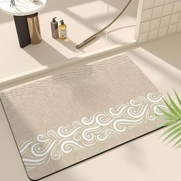 Alfombrilla Absorbente Para Inodoro Con CojíN De Diatomeas, De Secado RáPido, Antideslizante 40*60Cm-image