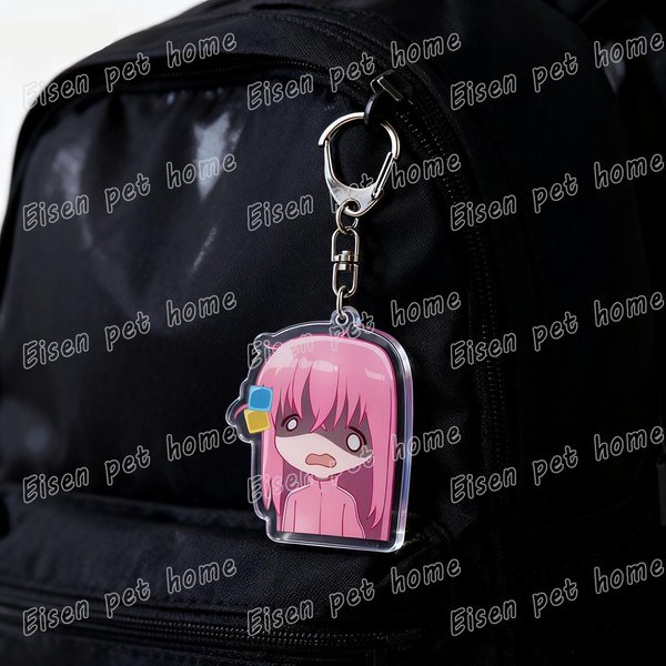 Llaveros De Anime Kikuri Bocchi Accesorios Colgantes Para Bolsos Kawaii Manga Llaveros Para Mujeres JoyeríA Meme Chibi Fans Amigos Regalo Black-image