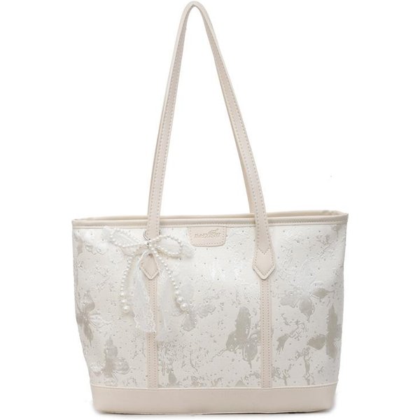 Bolso Grande De Estilo Chino Para Mujer Verano Bolso De Hombro De Gama Alta Para Viajar Bolso De Mano Tote One Size White-image
