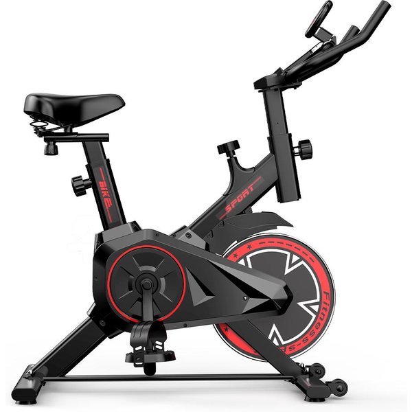 Bicicleta EstáTica Para Ejercicio En Casa Formill QK101 TransmisióN Por Correa Bicicleta De Fitness Asiento Y Manillar Ajustables Pantalla LCD Bicicleta De Entrenamiento Cardiovascular Para El Hogar-image