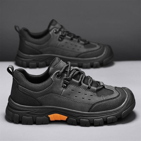 Zapatos De Senderismo Suaves Para Hombre De Moda Para Exteriores Comodidad Trekking Viaje Zapatos Hombre Zapatillas Desgastables Botas Impermeables Zapatillas De Hombre 38 Negro-image