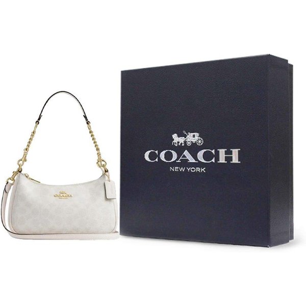 Bolso Cruzado Coach Teri De Cuero Artificial, Bolso De Hombro Mediano Para Mujer Blanco Tiza CV933-IMXU5 One Size 3 White-image
