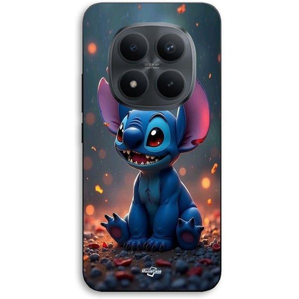 Etui Na Telefon - Maniacase - Xiaomi Redmi Note 15 Pro 5G - Silikon Tpu - Uroczy Stitch 3D - Czarne Czarny-image
