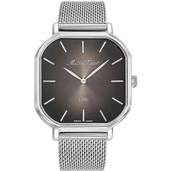 Mathey-Tissot Monsoon Square Stal Nierdzewna Czarna Tarcza Kwarcowy Zegarek MęSki H7917AN Czarny-image
