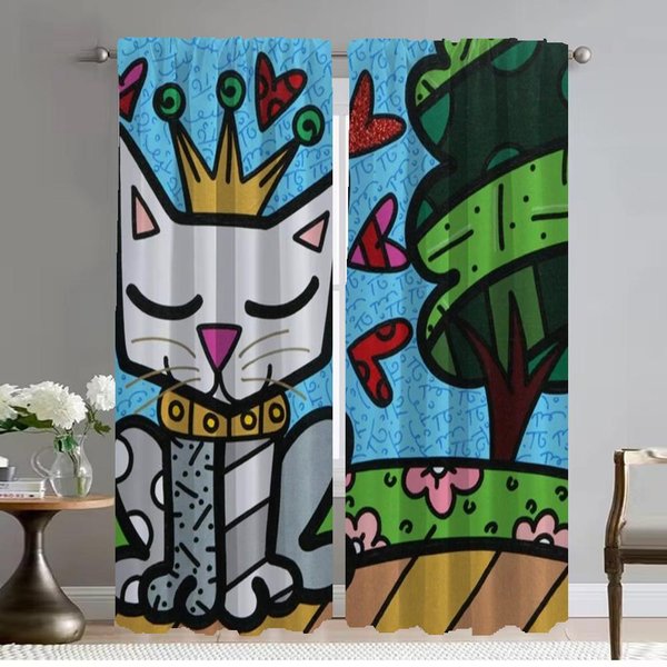 ZasłOna ZaciemniająCa Britto Do Pokoju 2 Panele ZasłOny Do WnęTrza Domu Tiul Do Sypialni Dekoracja Halloween Przegroda ŻAluzje Do Salonu W50Xh70Cmx2Pcs-Cl-image
