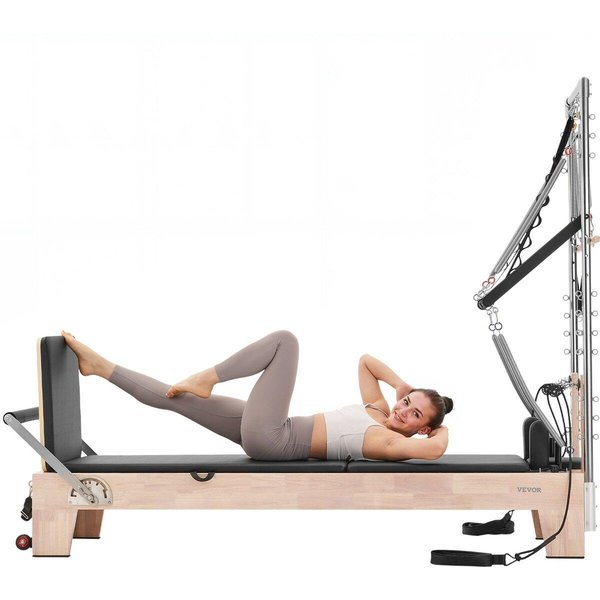 Pilates Reformer Madera MáQuina De Pilates Gimnasio En Casa Equipo De Entrenamiento-image