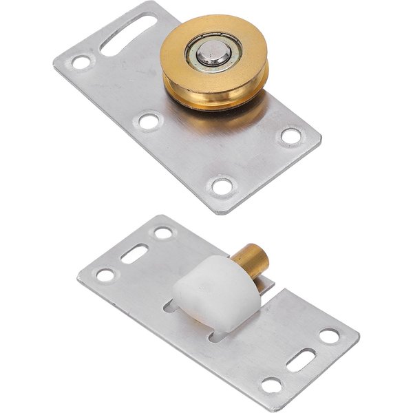 2 Juegos Rodillo Puerta Corredera LatóN Acero Inoxidable Polea Para Hogar Armario Y Vestidor 30Mm DE-image