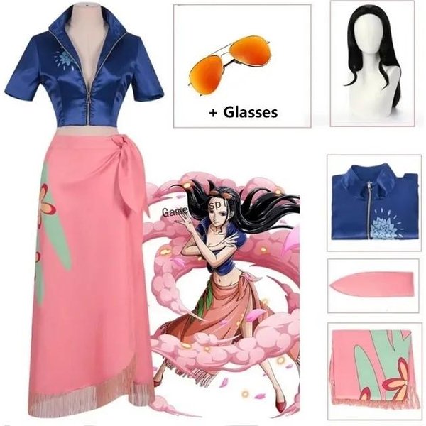 Kostium Cosplay Nico Robin Sukienka Stroje Anime Kostium Cosplay Okulary Peruka Garnitur Kostiumy Dla Dziewczyny Halloween Karnawał Impreza Garnitur L&One Piece-image