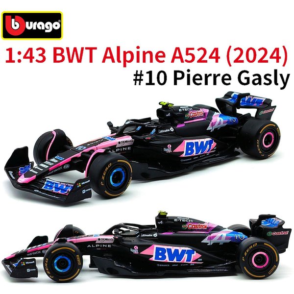 Bburago 1:43 Equipo Alpine F1 A524 Coche De AleacióN Miniatura Modelo Diecast #10 Pierre Gasly #31 Esteban Ocon Juguete Coleccionable-image