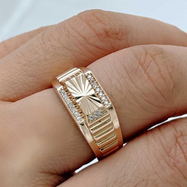 Anillos Brillantes ÉTnicos De Moda Para Mujeres Rombo Hueco Creativo Inusual Color Oro Rosa JoyeríA Vintage Diaria 9 Gray-image