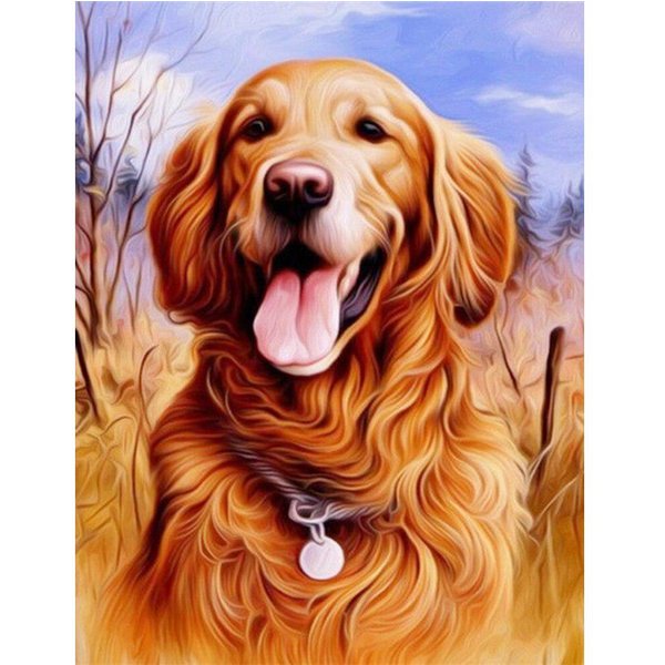 Pintura De Diamante 5D, Imagen De Perro, Diamantes De ImitacióN, Bordado De Diamantes Redondos Completos, Costura De Animales 20X30CM-image