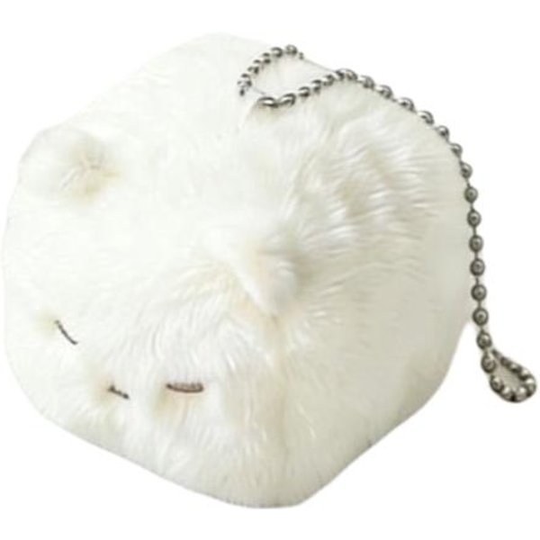 MięKki Puszysty Pluszowy Breloczek Do Kluczy Kot Pluszowy Kawaii KreskóWkowy Design Kotek Pluszowy Wisiorek ŁAńCuszek Z KoralikóW Mini Pluszowy Breloczek Prezent Urodzinowy White-image