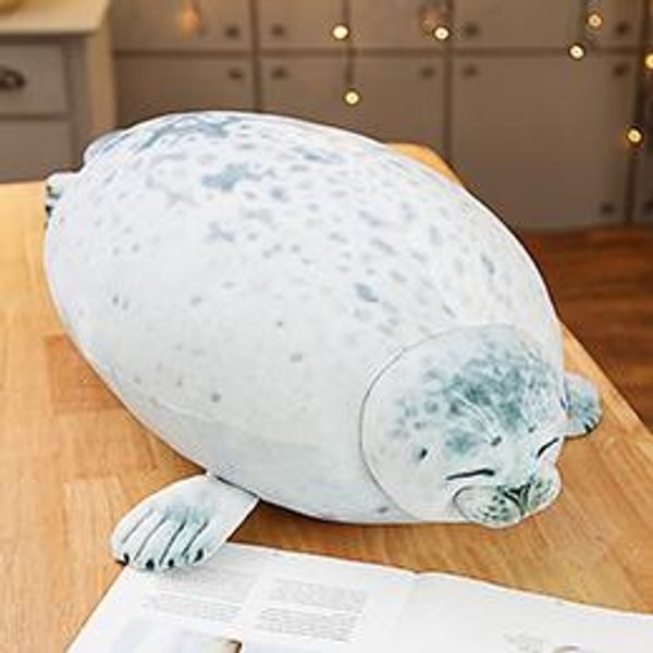 30~80 Cm Como Foca Real Juguete De Peluche Blanco Phocidae Gris Suave Animal AcuáTico De Peluche MuñEca Regalo 40Cm-image