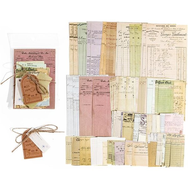 100 Piezas/Paquete DecoracióN Scrapbook Vintage Materiales Papel Kit Combinado DIY Junk Journal Collage ÁLbum De Fotos Papel De Fondo Retro-image