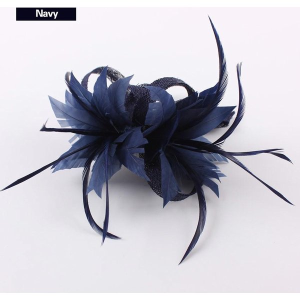 Tocado Elegante Para Mujer, Broche De CóCtel, Tocado De Boda, Tocado De Iglesia, Accesorios Para El Cabello De Plumas Para Fiesta, Tocados Sinamay-image