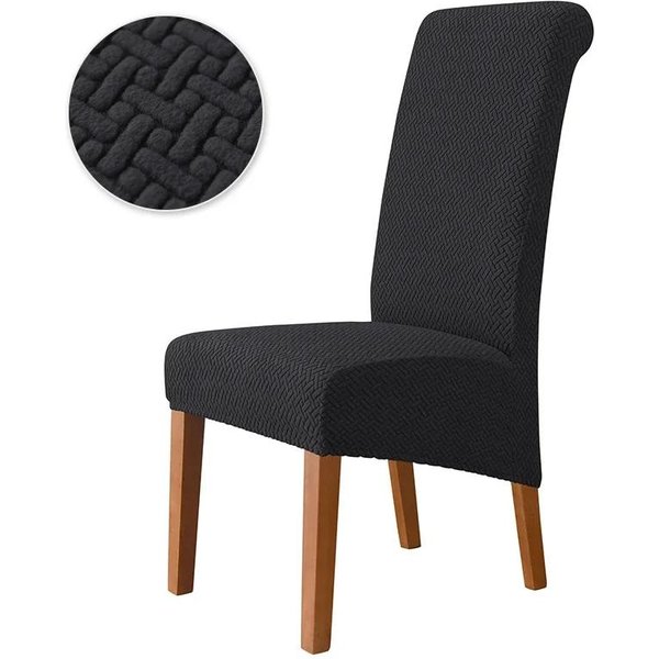 Elastyczny Pokrowiec Na KrzesłO DużY Rozmiar Tani Pokrowiec Na KrzesłO DużY Elastyczny Domowe Siedzisko Pokrowce Na KrzesłA Do Salonu Do Domu Jadalni 1Pc Black-image