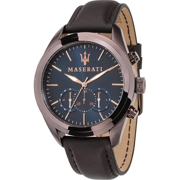 Maserati Traguardo BrąZowy SkóRzany MęSki Kwarcowy Chronograf R8871612008 BrąZowy-image