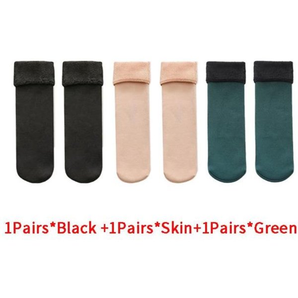 1 Lub 3 Pary Unisex Zimowe CiepłE Grube Termiczne Skarpety WełNa Kaszmir ŚNieg Bezszwowe Skarpety Aksamit MięKkie Buty PodłOgowe Skarpety Do Spania 3Pcs Beige-image