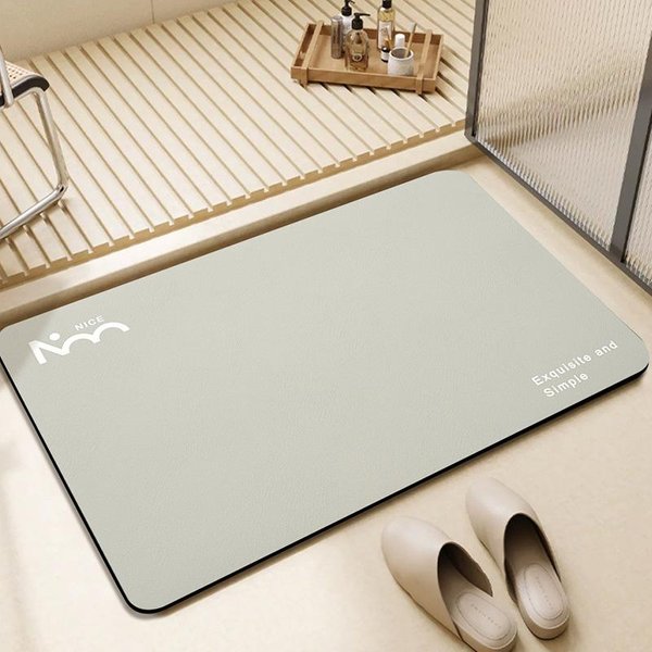 Minimalistyczna Mata łAzienkowa Z Ziemi Okrzemkowej, AntypośLizgowa, ChłOnna Mata Toaletowa, SzybkoschnąCa Mata Pod Stopy Do Toalety, Mata Pod Drzwi Toalety 50*80CM-image