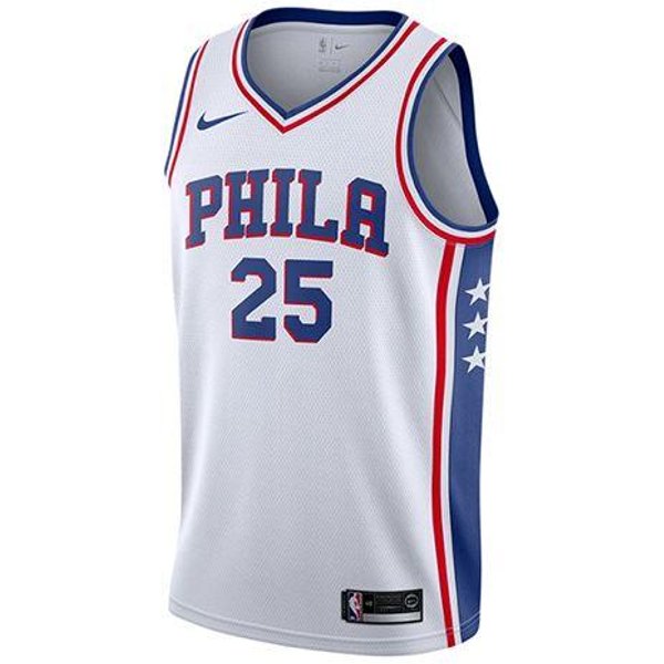 Nike NBA Simmons #25 EdicióN Limitada Swingman Jersey Para Hombre Blanco 864441-101 M White-image