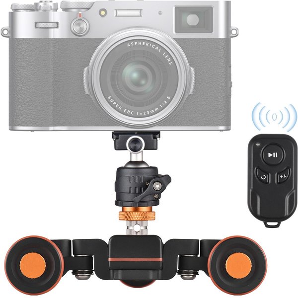 WóZek Wideo Z NapęDem Silnikowym Andoer Ze WskaźNikiem Skali WóZek Automatyczny Z NapęDem Silnikowym Do Kamery Wideo Czarny-image