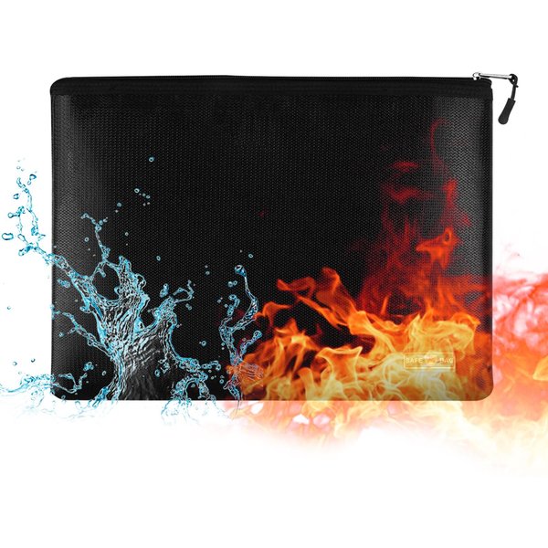 Bolsa De Documentos IgníFuga, Carpeta De Archivos IgníFuga E Impermeable, Bolsa De Dinero, Funda Cartuchera De Almacenamiento Seguro Plata-image