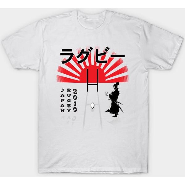 Camiseta Mujer Rugby JapóN Samurai Estampado Harajuku Kawaii Camiseta Verano Manga Corta Camiseta Femenina Top 3XL Blanco-image