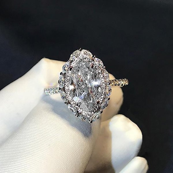 Anillos De Plata De Ley 925 Para Mujer, Anillo De Moissanita Bague Para Mujer, Anillo De Plata 925 Para Mujer, JoyeríA De Plata 925, Anillos De Diamantes Para Hombres 9 De Plata Antiguo-image
