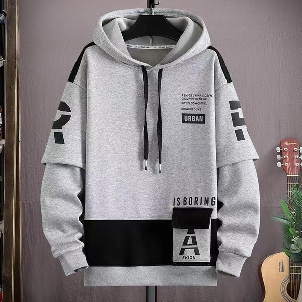 Bluza MęSka Jesień Zima Moda Harajuku Streetwear Bluza Casual MęSka Odzież DłUgi RęKaw Graficzne Bluzy Z Kapturem MęSkie M-image