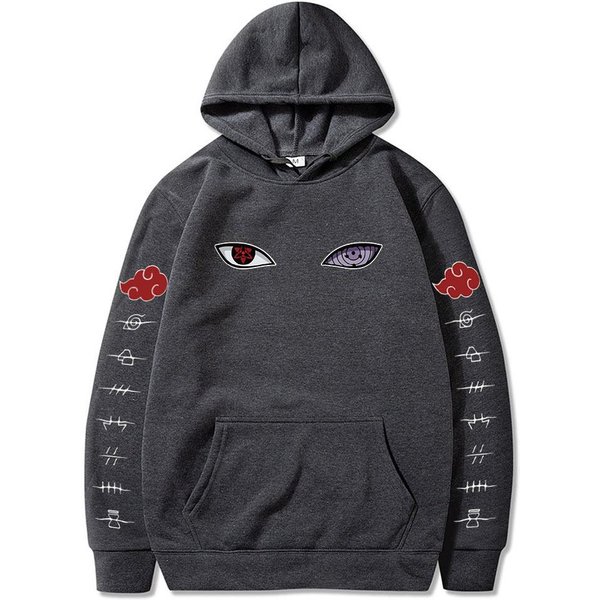 Naruto Cosplay Bluza Z Kapturem Harajuku Bluzy MęSkie BawełNiane Bluzy Z Kapturem L Black-image