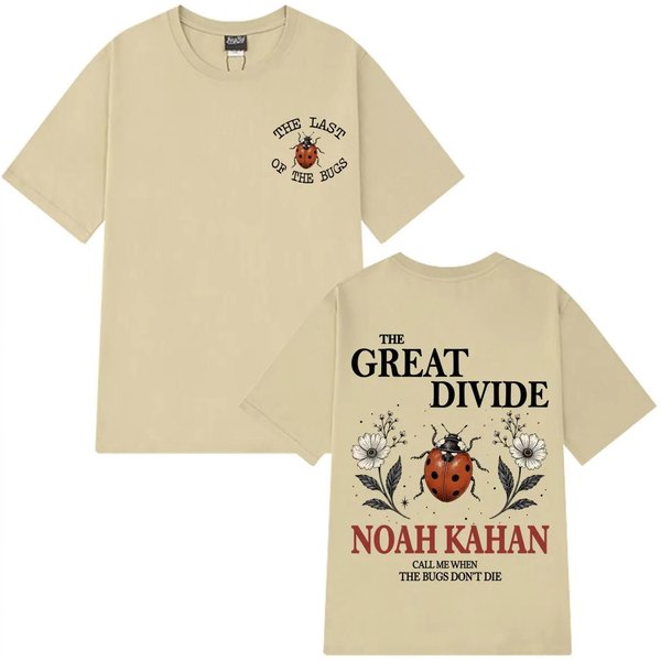 Noah Kahan The Great Divide Tour 2026 Camiseta GráFica Hombre Mujer Moda Camiseta Verano Manga Corta Holgada Casual Camisetas De AlgodóN L Rojo-image